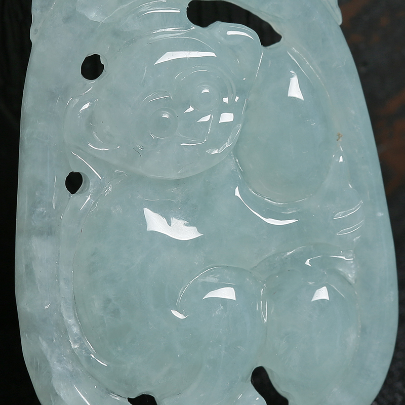 缅甸A货天然浅绿翡翠吊坠 - 红掌柜