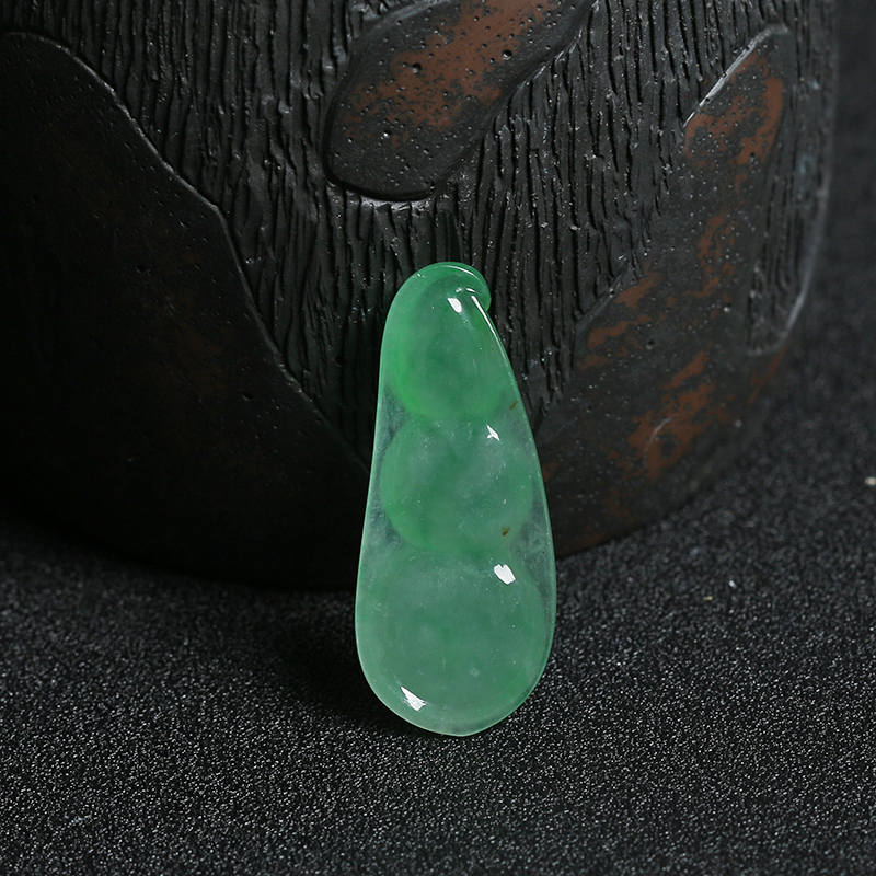 翡翠连中三元吊坠 - 红掌柜