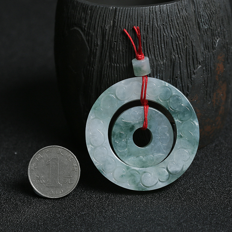 缅甸翡翠平安吊坠-红掌柜