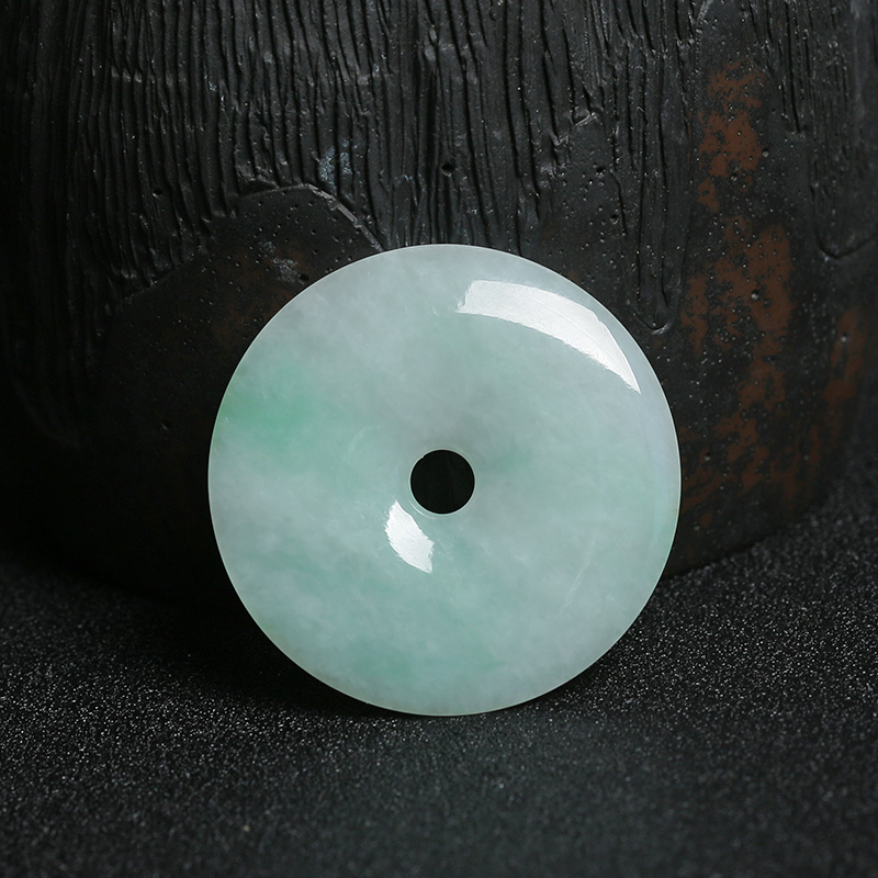 糯种飘翠翡翠平安吊坠-红掌柜