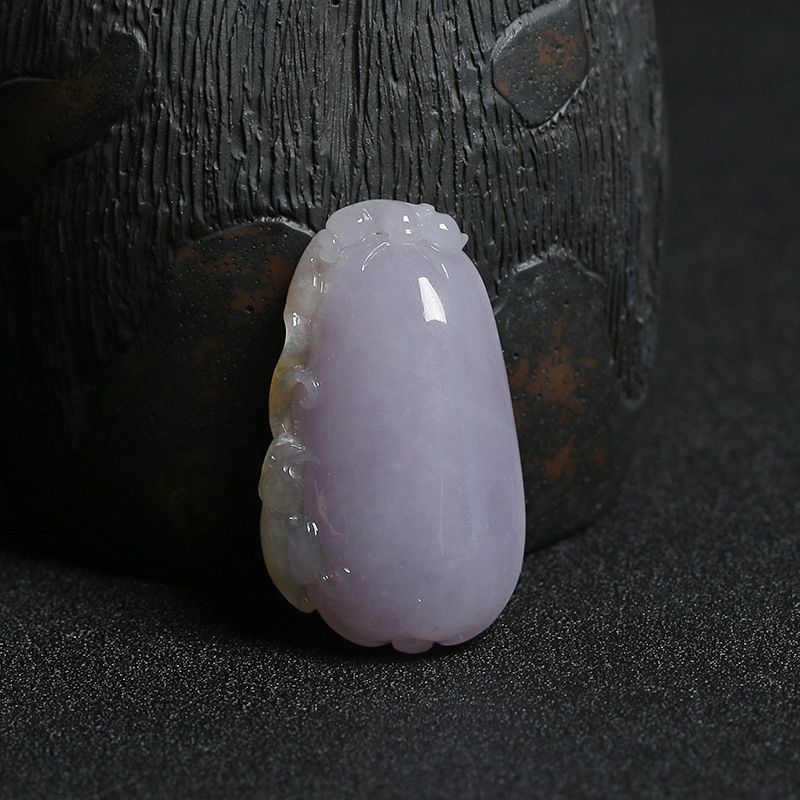 糯种紫罗兰翡翠福瓜吊坠-红掌柜