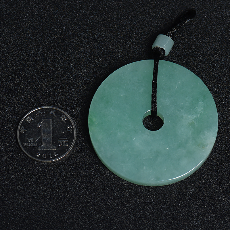 冰糯种翡翠平安扣吊坠-红掌柜