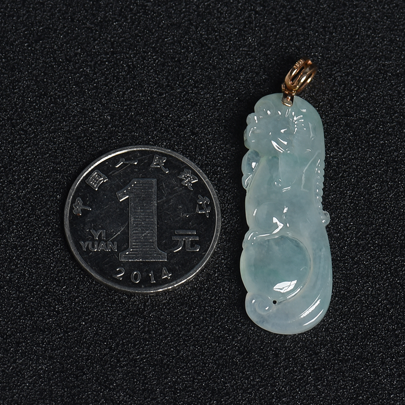 缅甸冰糯种翡翠吊坠-红掌柜