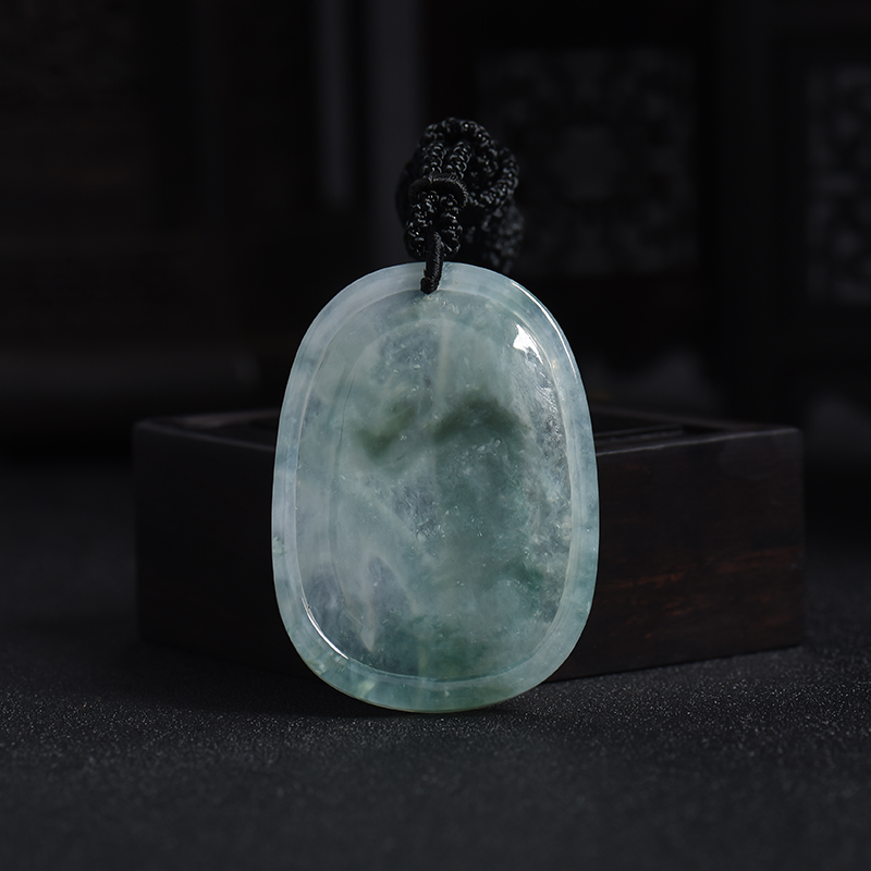 缅甸天然飘花翡翠节节高升吊坠-红掌柜