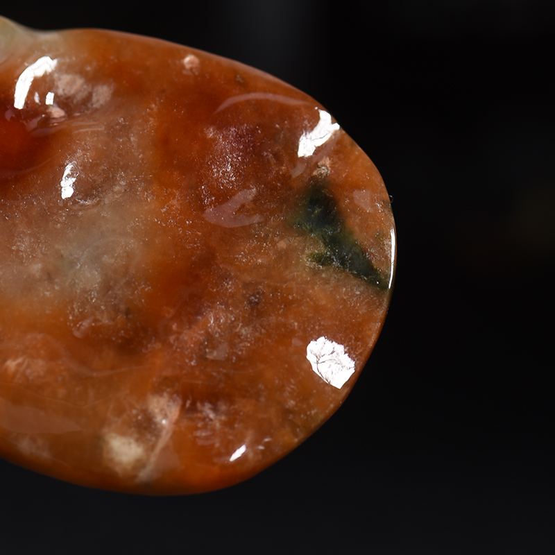 糯种红翡翡翠悟道吊坠-红掌柜