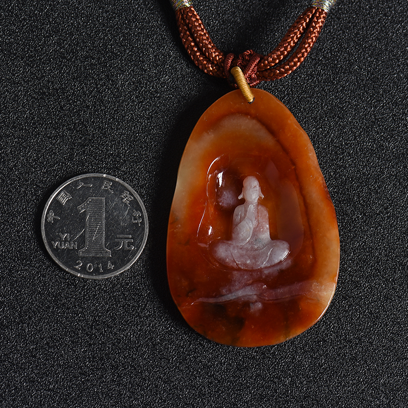 缅甸糯种红翡翡翠吊坠-红掌柜