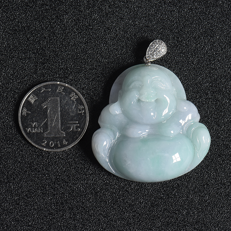 翡翠弥勒佛吊坠-红掌柜