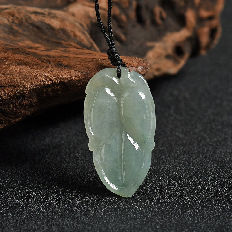 天然糯种翡翠金枝玉叶吊坠-红掌柜