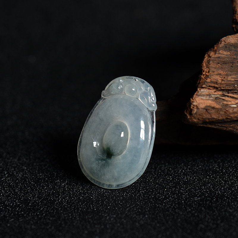 糯冰种飘花翡翠福在眼前吊坠-红掌柜