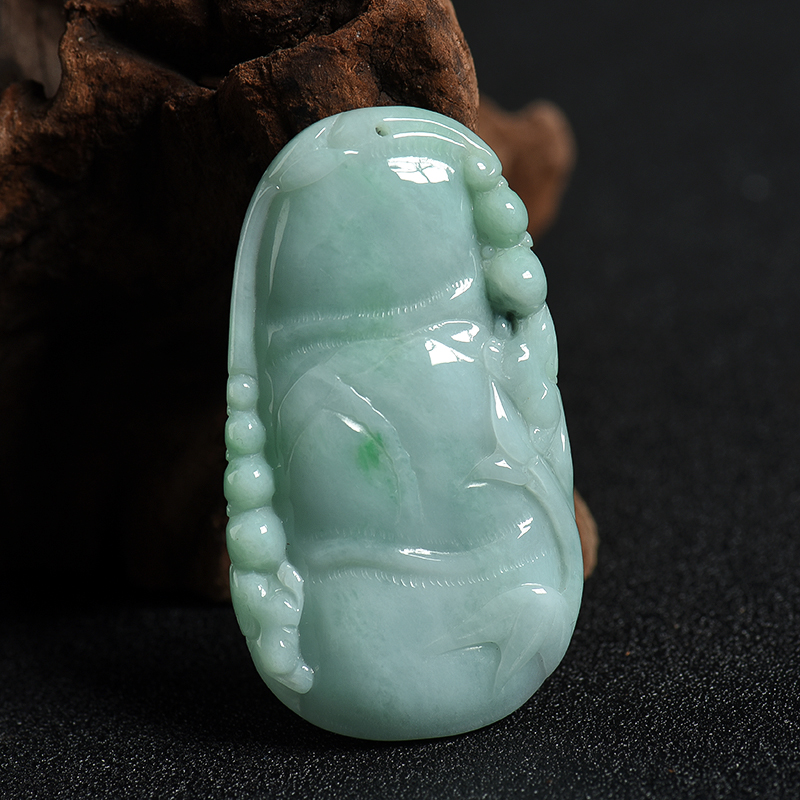 天然翡翠节节高升吊坠-红掌柜