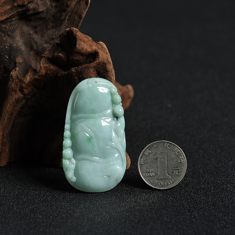 缅甸翡翠节节高升吊坠-红掌柜