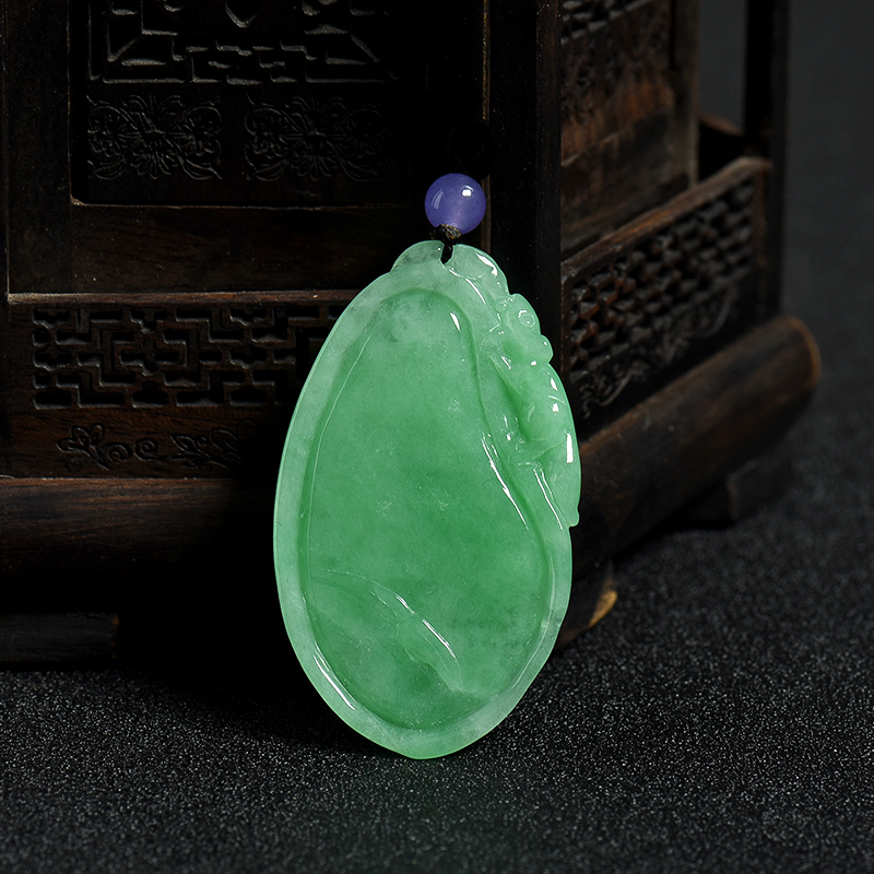 翠绿翡翠福瓜吊坠-红掌柜