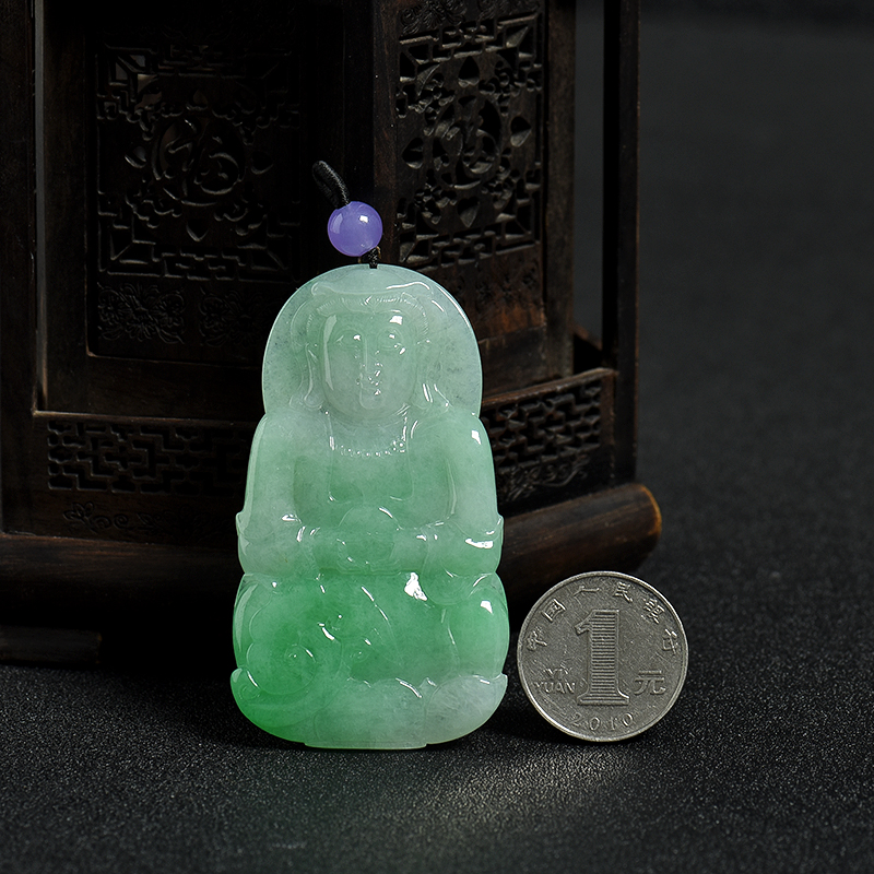缅甸翡翠观音吊坠-红掌柜
