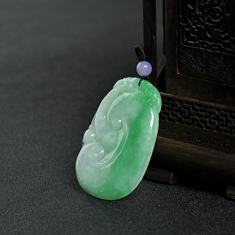糯种翡翠如意吊坠-红掌柜