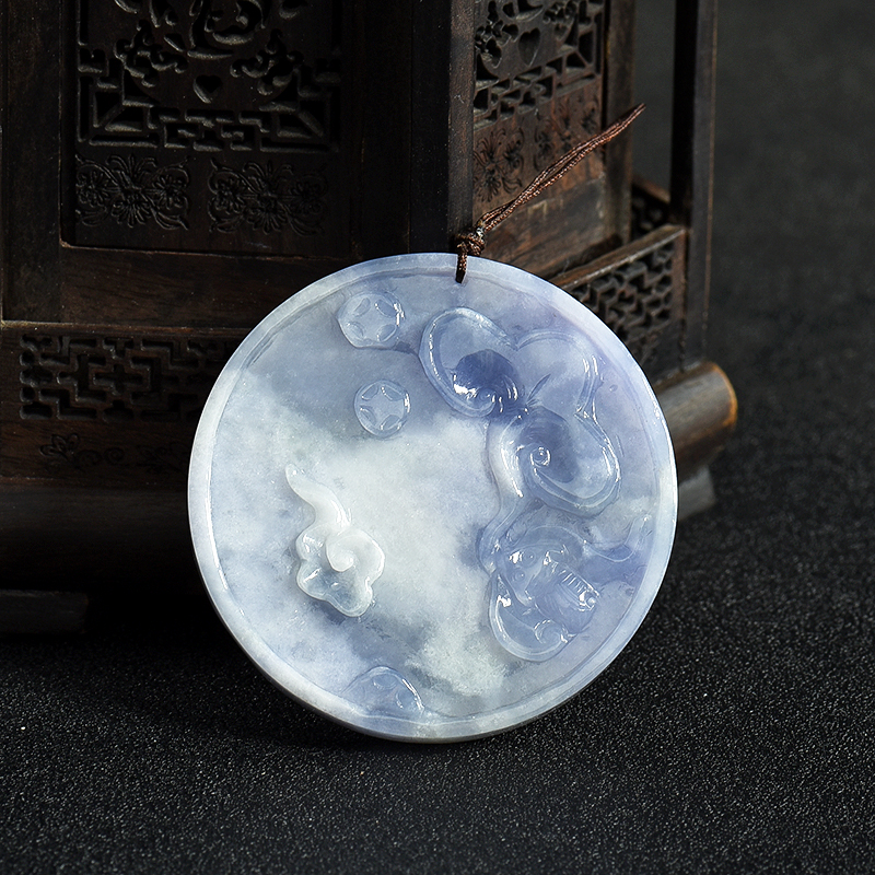 俏色翡翠平安龙吊坠-红掌柜