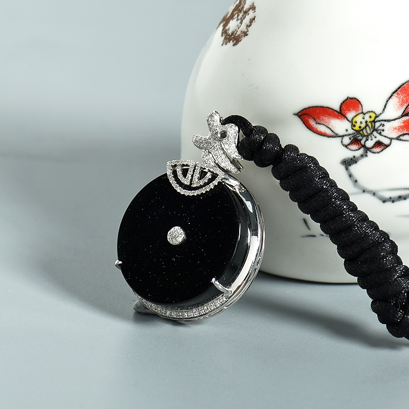 糯种墨翠团圆吊坠-红掌柜