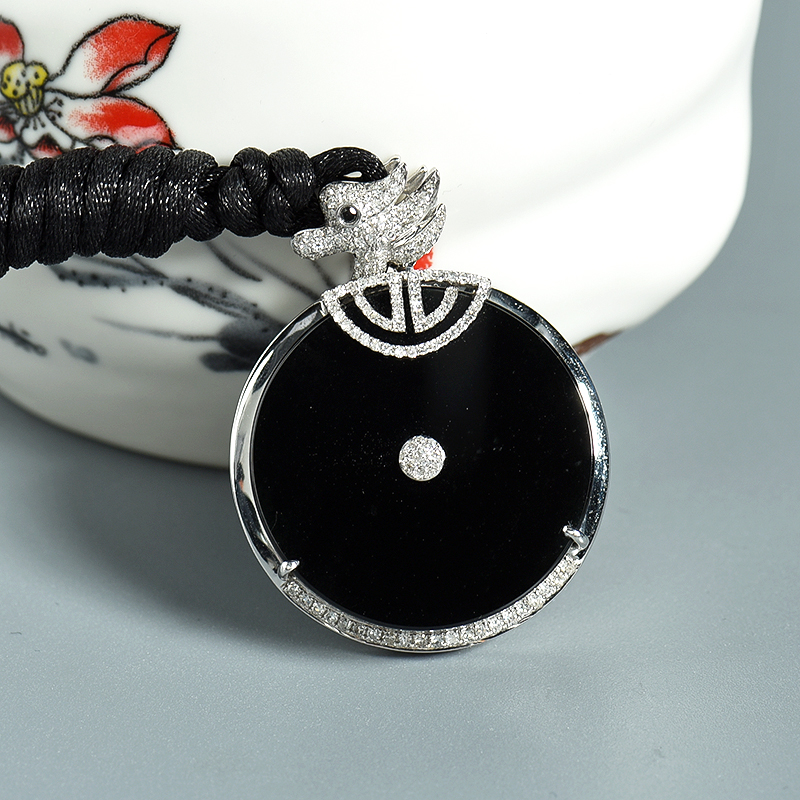 糯种墨翠团圆吊坠-红掌柜