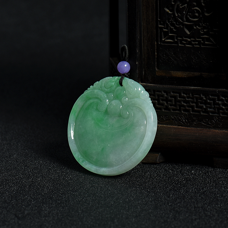 糯种浅绿翡翠如意平安吊坠-红掌柜