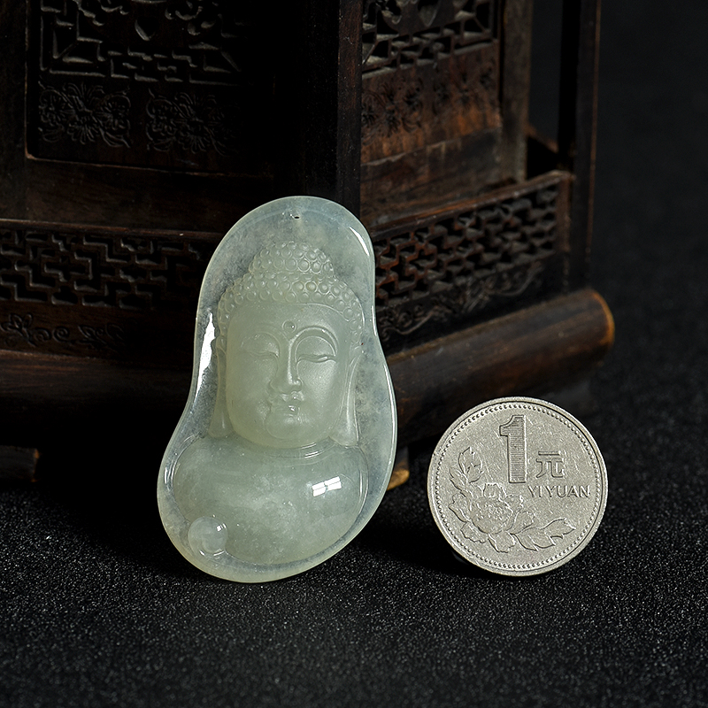 缅甸豆种翡翠吊坠-红掌柜