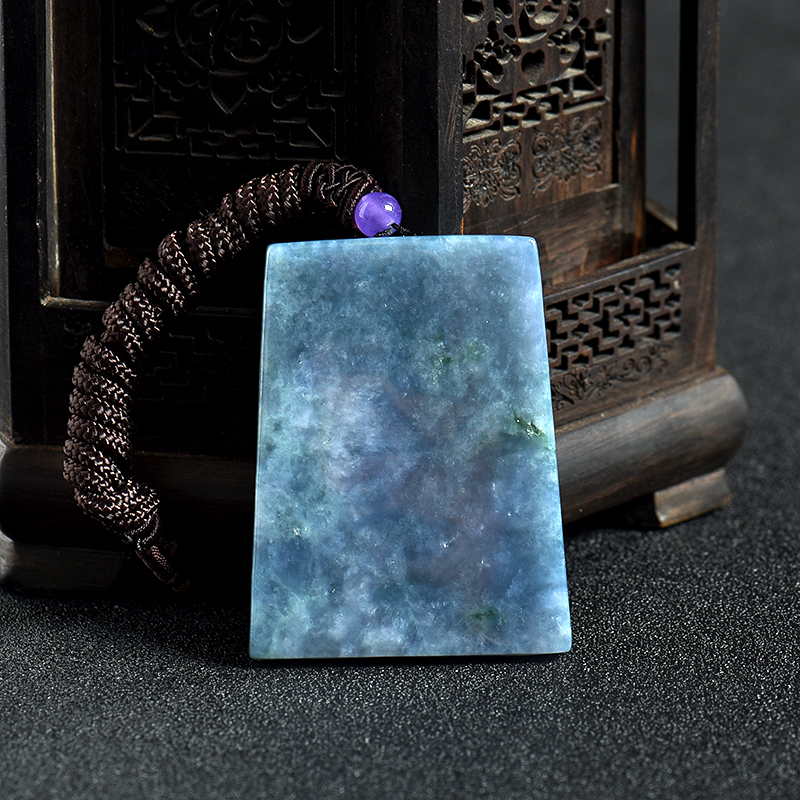 缅甸天然俏色翡翠喜上眉梢吊坠-红掌柜