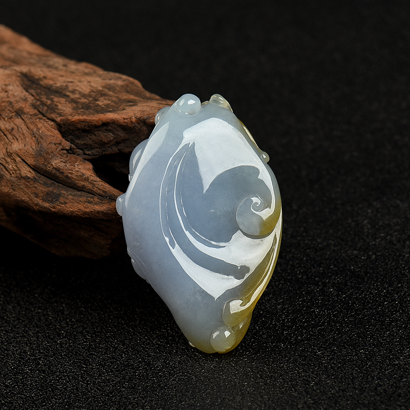 糯种天然翡翠弥勒佛吊坠-红掌柜