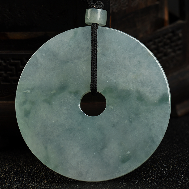 缅甸天然糯冰种飘花翡翠吊坠-红掌柜