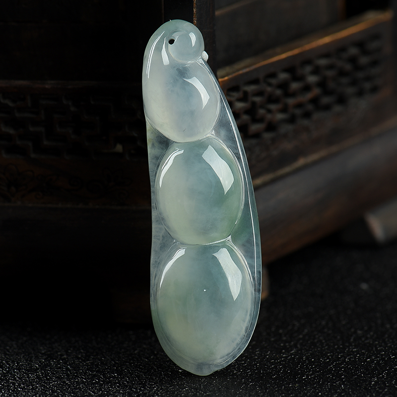 缅甸天然糯冰种飘花翡翠吊坠-红掌柜