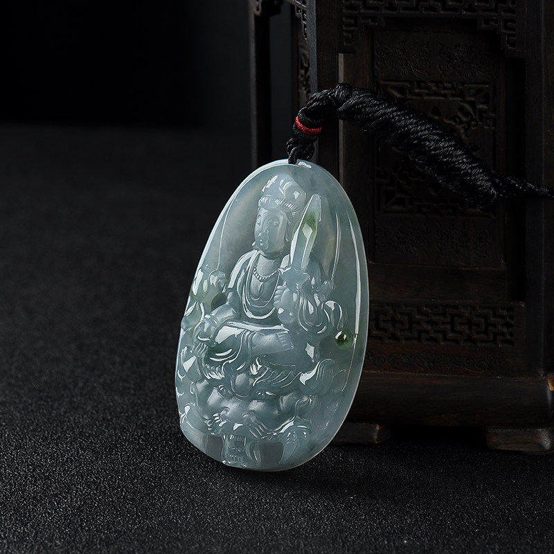 糯冰种飘花翡翠-红掌柜