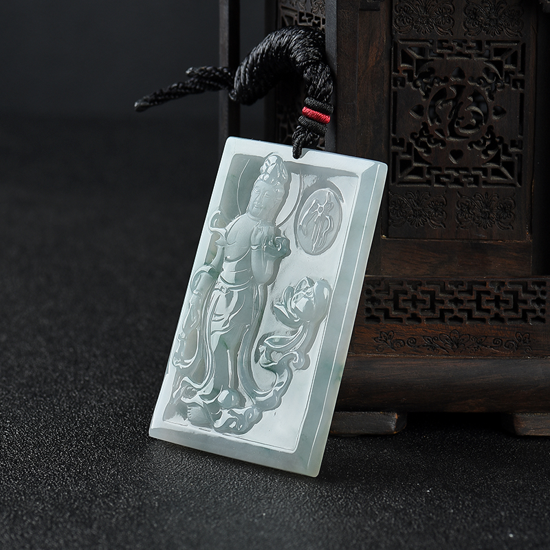 翡翠观音吊坠-红掌柜