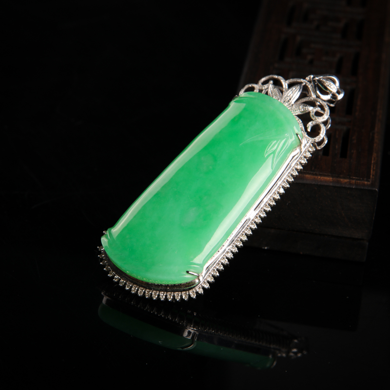 缅甸翡翠节节高升吊坠-红掌柜