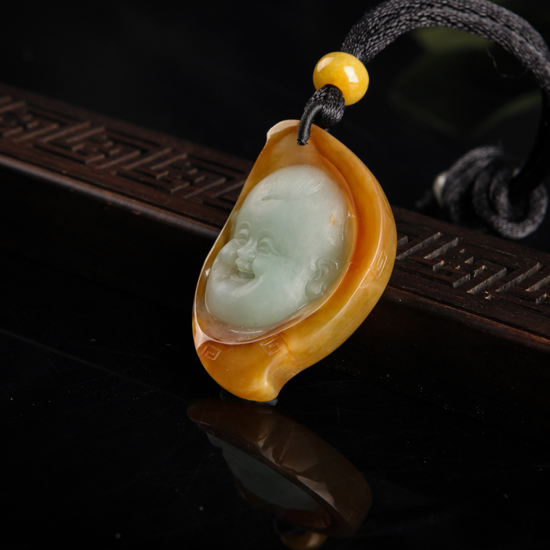 翡翠童子吊坠-红掌柜