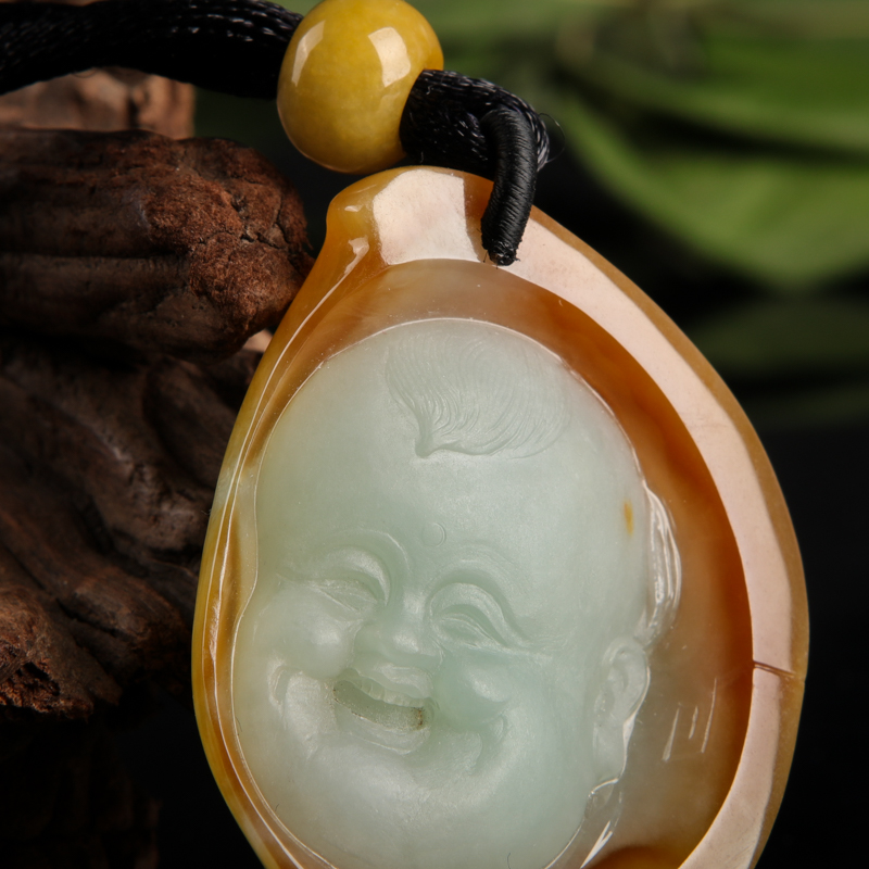 缅甸翡翠童子吊坠-红掌柜