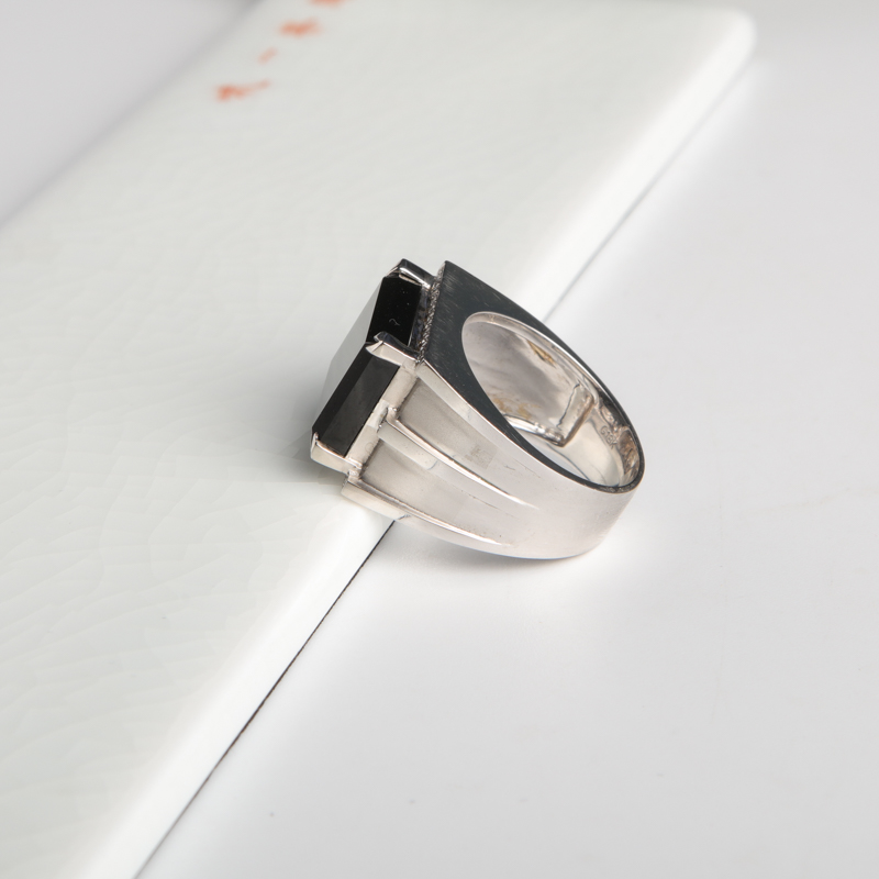 糯种墨翠翡翠戒指-红掌柜