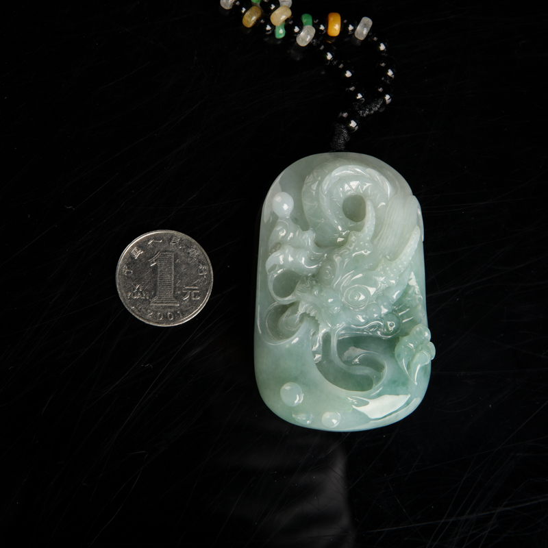 飘花翡翠吊坠-红掌柜