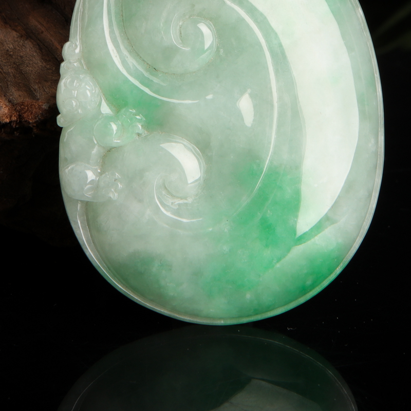 缅甸翡翠如意吊坠-红掌柜