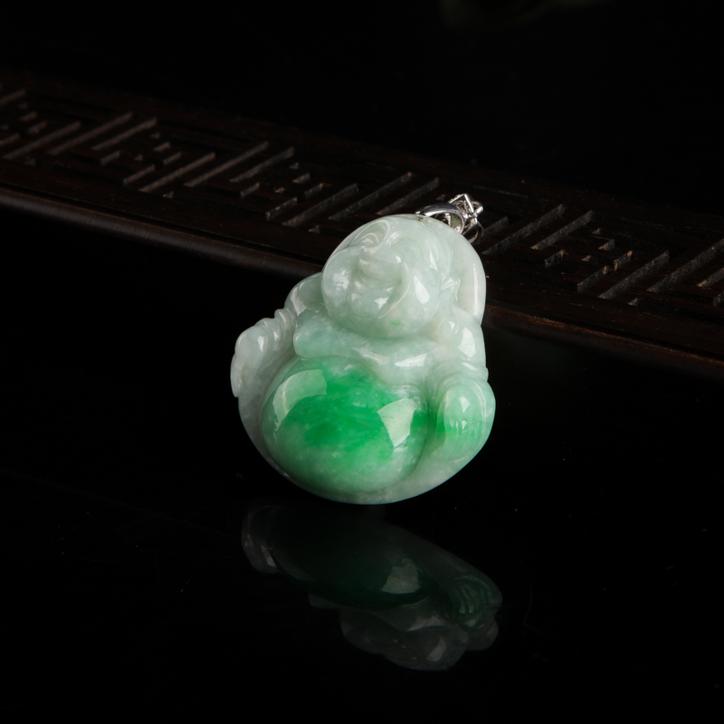 翡翠弥勒佛吊坠-红掌柜