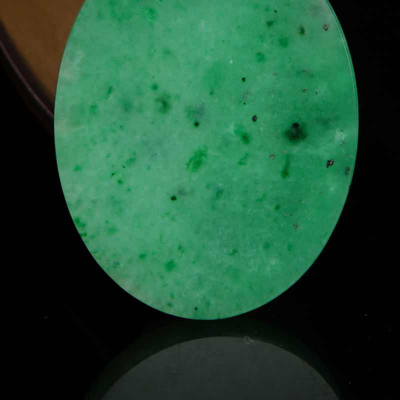 缅甸天然糯种翡翠无事牌吊坠-红掌柜