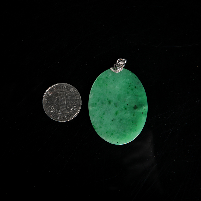 糯种飘翠翡翠无事牌吊坠-红掌柜