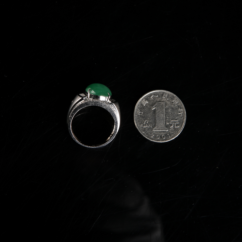 苹果绿翡翠戒指-红掌柜