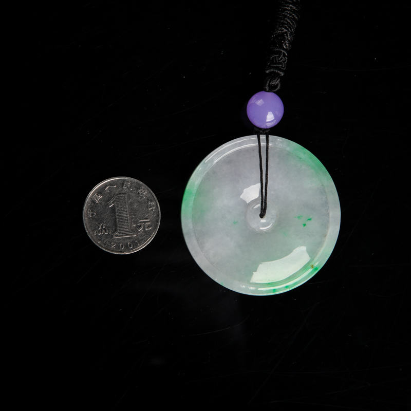 糯种飘翠翡翠平安扣吊坠-红掌柜