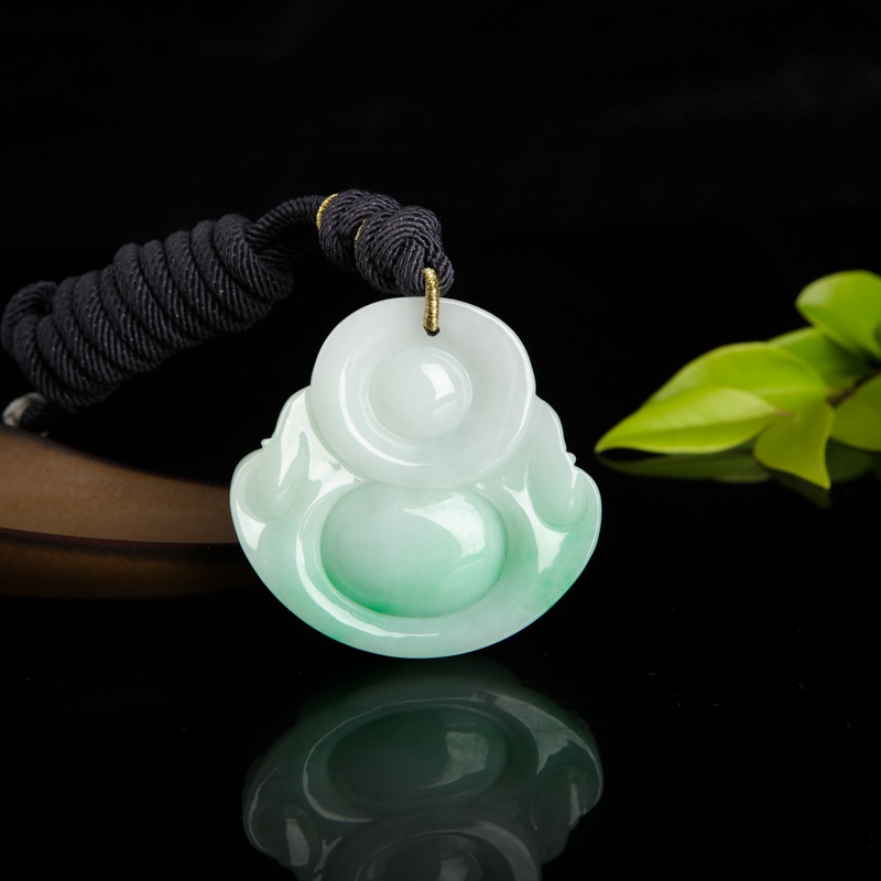 飘翠翡翠弥勒佛吊坠 - 红掌柜