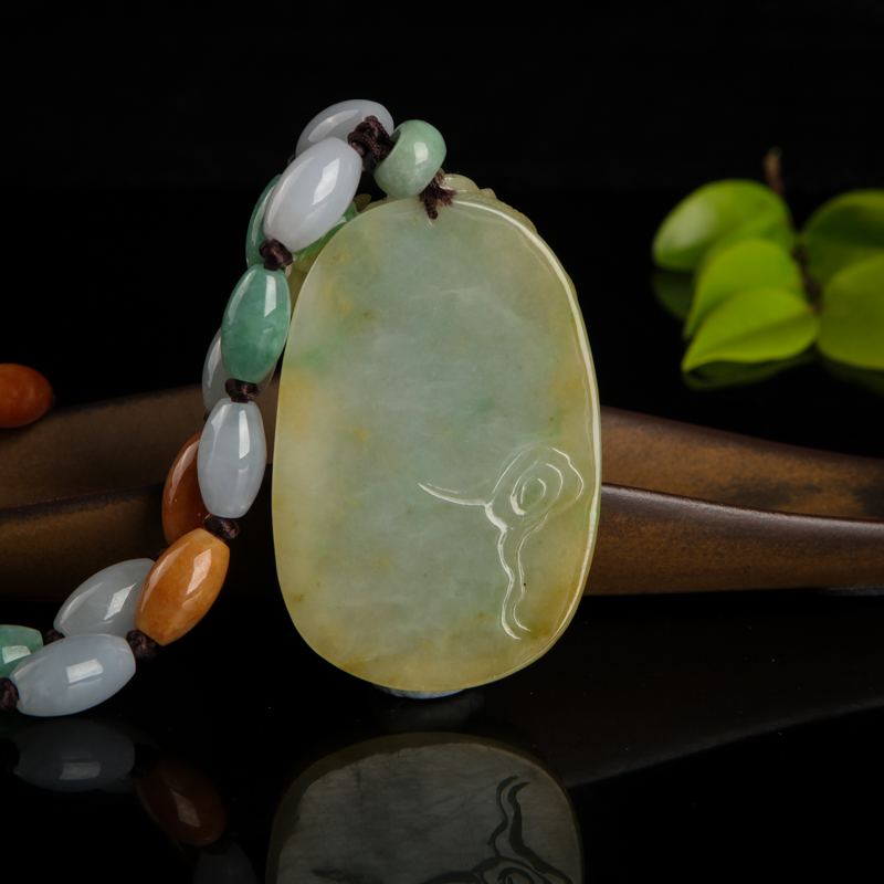 缅甸天然糯种俏色翡翠辰龙吊坠-红掌柜