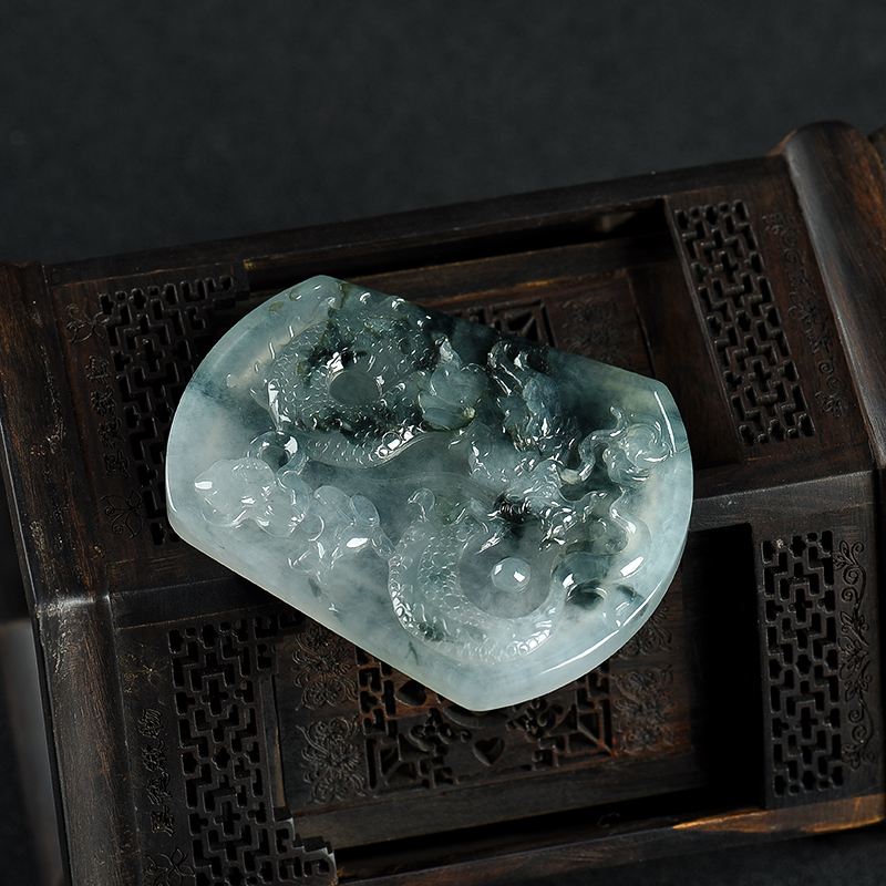 飘花翡翠望子成龙吊坠-红掌柜