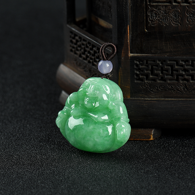 翡翠弥勒佛吊坠-红掌柜