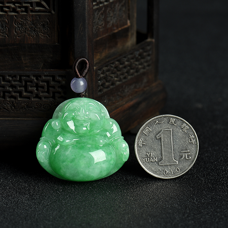 翡翠弥勒佛吊坠-红掌柜