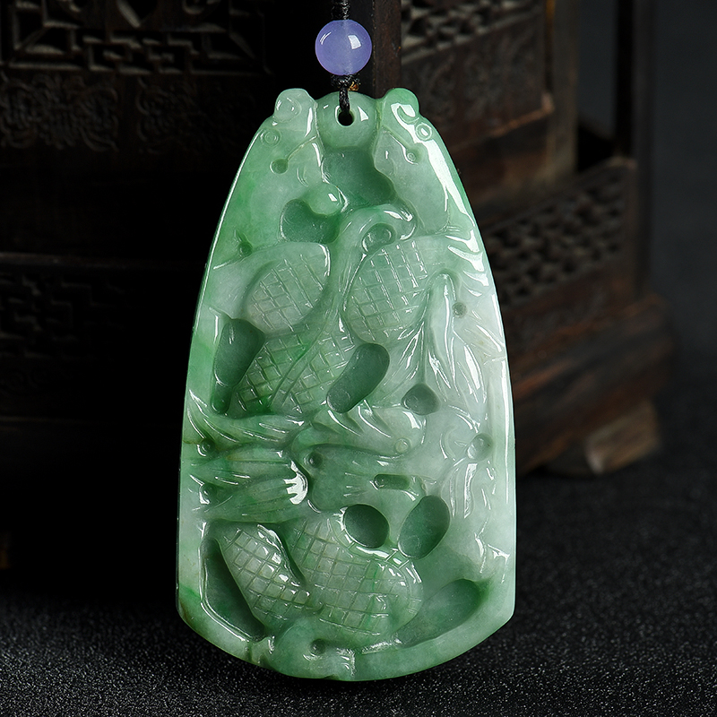 翡翠龙凤吊坠-红掌柜