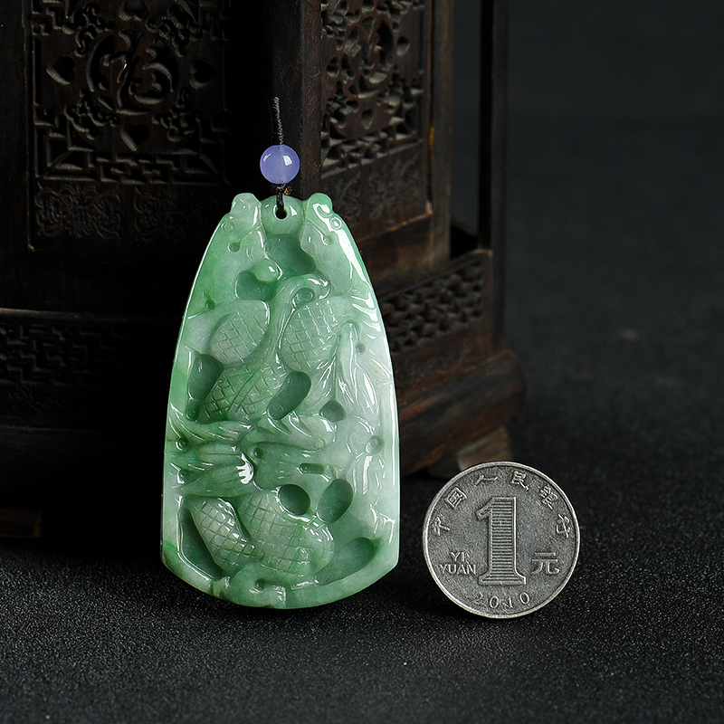 天然糯种翡翠吊坠-红掌柜
