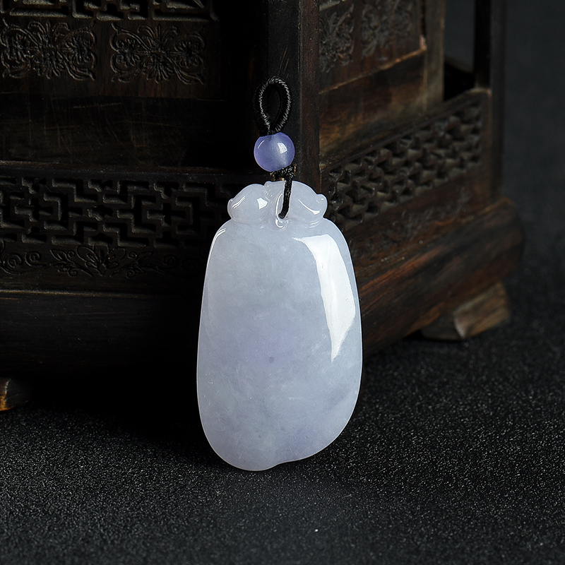 天然糯种翡翠福瓜吊坠-红掌柜