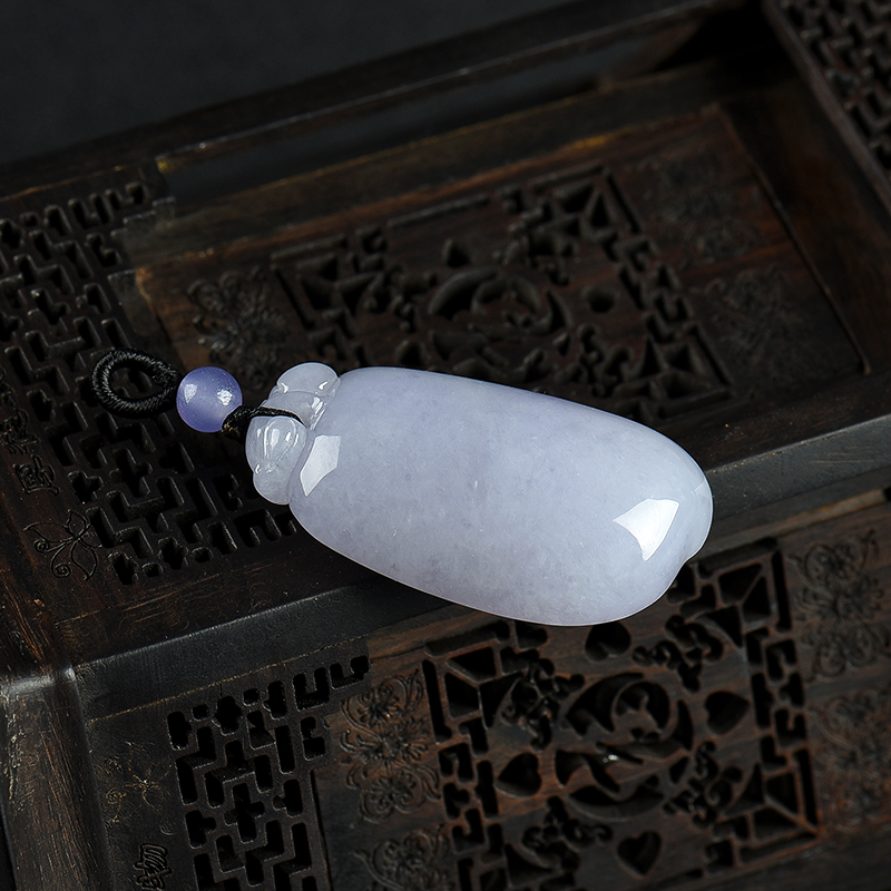 缅甸糯种翡翠福瓜吊坠-红掌柜