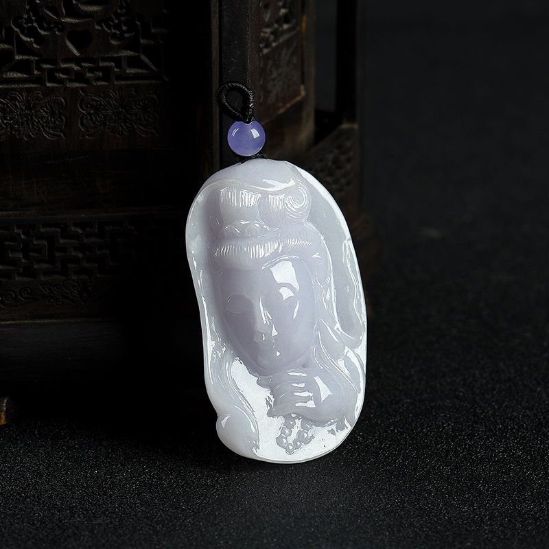 糯种翡翠观音吊坠-红掌柜